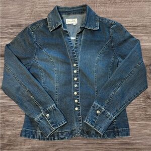Denim Snap Button-Up Jacket